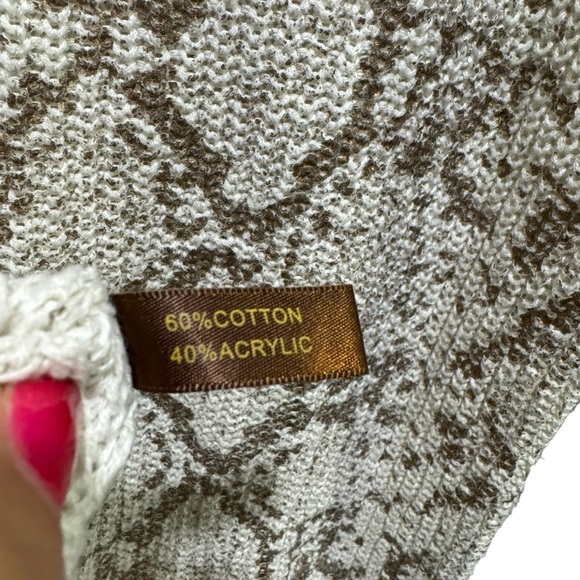 The Limited Gold Foil Snakeskin Print Knit Crew Sweater Long Sleeve Size Medium - Picture 6 of 8